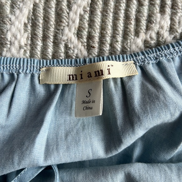 Miami Brand Chambray Halter Top w/ Lace - Picture 6 of 6